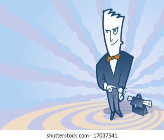 La persona señala en el reloj
