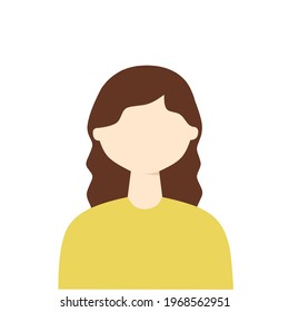 Portraitsymbol von Person. Flache Vektorgrafik.