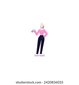 person pose with business style person