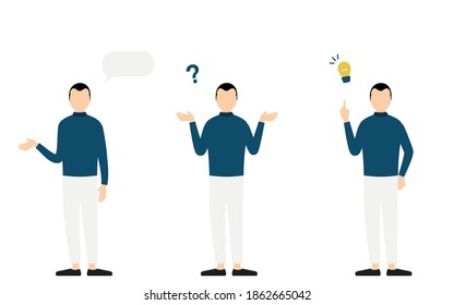 Conjunto de posiciones personales Hablando , cuestionando , resolviendo