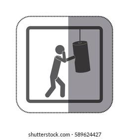 person practicing boxing icon, vector illustration design image