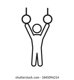 persona que practica ejercicio en el diseño de ilustración vectorial de estilo de línea de anillos