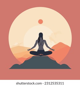 Persona practicando una pose de yoga en un estilo minimalista. Captura de la naturaleza tranquila y equilibrada del yoga