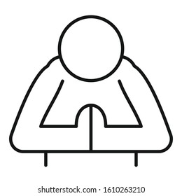 Person prayer icon. Outline person prayer vector icon for web design isolated on white background