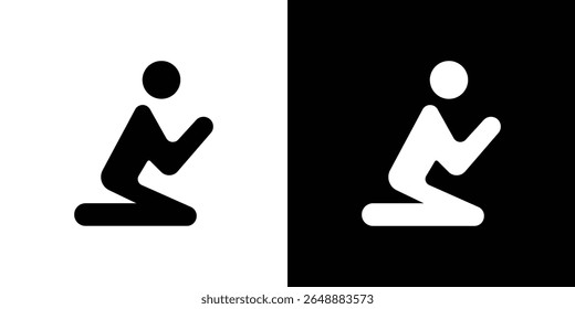 Person Praying icon of a flat style vector