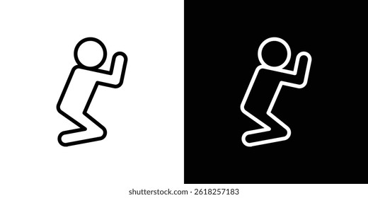 Person Praying icon shape graphic simple plain clipart symbol. thin line outline art