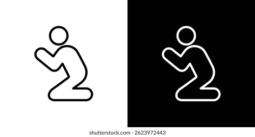 Vetor de ícone de oração de pessoa, modelo de logotipo de ilustração em estilo moderno