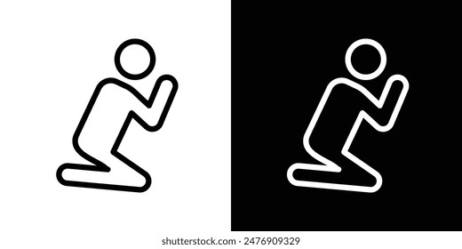 Person Prayingvector icon set on white background.
