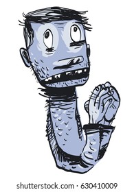 The person prays. vector illustration