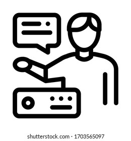 person presentation icon vector. person presentation sign. isolated contour symbol illustration