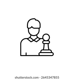 Person Presenting Chess Pawn Strategy Icon On Transparent Background