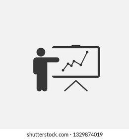person presenting data vector icon