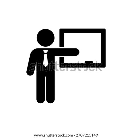 Person Presenting at Whiteboard Illustration of Presentation Business Training or Education Design Business Metaphor