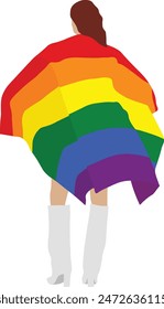 Person mit Pride Flag Minimal Flat Vektorillustration