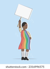 Person in Pride Parade, Vector Illustration for Pride Month