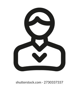Icono de línea profesional de persona. Icono de Vector de línea de Profesional con concepto de usuario moderno, diseño de contorno limpio mínimo y símbolo humano escalable
