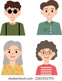 Person Profile Avatar Vector Illustration, Bundle of Different People Portrait , Profession of Person, Set of User Portrait Collection