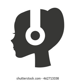 person profile earphone icon vector illustration design