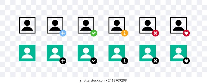 Person profile icons. Vector icons