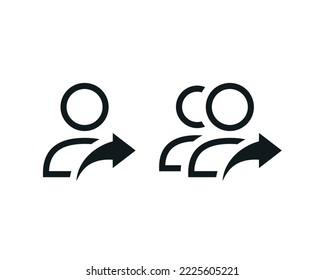 Person profile with share icon. Illustration vector