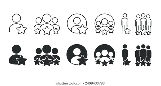 Person profile with star icon. Illustration vector