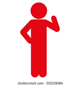 Person Proposal vector icon. Style is flat symbol, red color, rounded angles, white background.