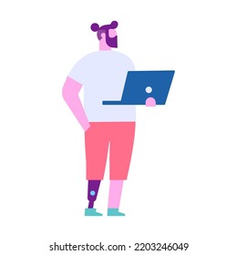 Persona con prótesis de ilustración vectorial plana