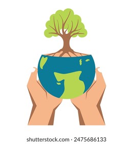 A person protects a small globe with clouds in the background, symbolizing global awareness, travel, geography, education, and environmental concepts.