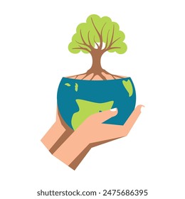 A person protects a small globe with clouds in the background, symbolizing global awareness, travel, geography, education, and environmental concepts.