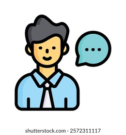 A person providing feedback through communication