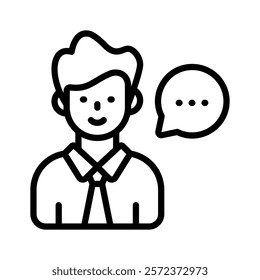 A person providing feedback through communication