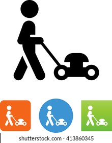 Person Pushing A Lawn Mower Icon