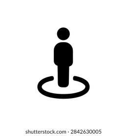 Person Queue Position Waiting Line Location Marker Filled Icon
