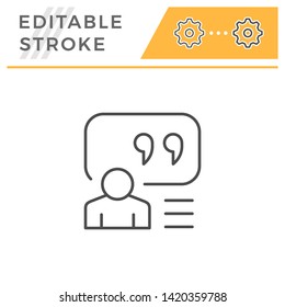 Person quote editable stroke line icon