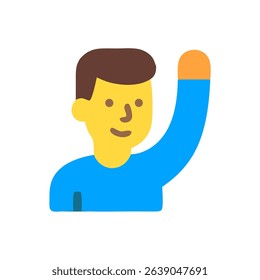 Person Raising Hand Icon. Vector.