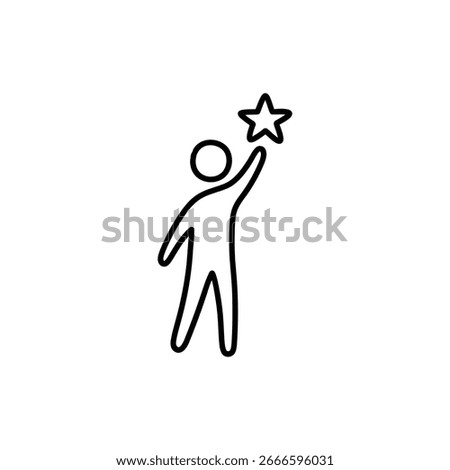 Person reaching for star symbolizing hope and aspiration