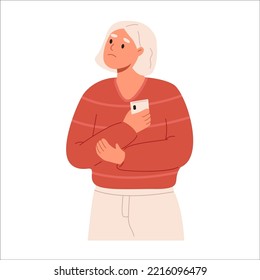 Person reading bad news in phone, negative content in internet. Sadness from information.