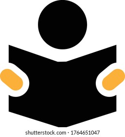 Person reading a book icon
