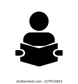 Una persona leyendo un libro. Leer. Vector.