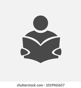 Person Reading A Book Vector Icon