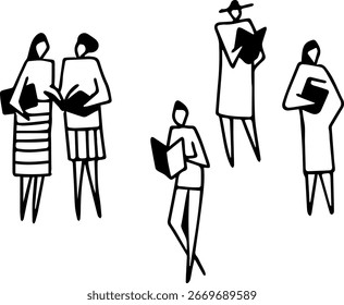 Person reading a book vector illustration image