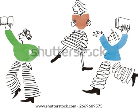 Person reading a book vector illustration image