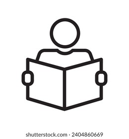 diseño de ilustración vectorial de icono de lectura de persona