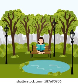 person reading on the park