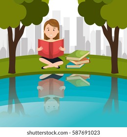 person reading on the park