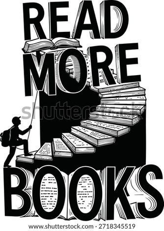 Person reading open book read more books vector illustration for literacy and learning habit