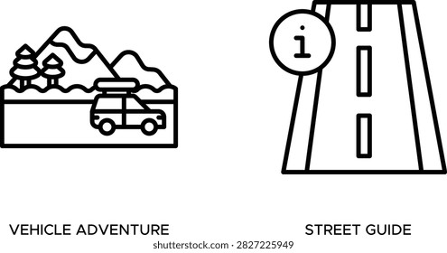 Person reading street map guide with vehicle and route illustration