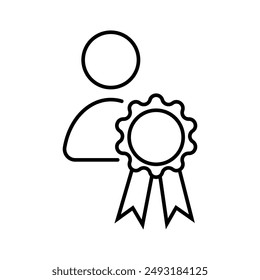 A person is receiving an award in the form of 