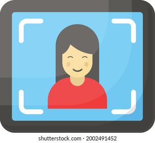 Person recording a vlog Concept, Self Recording Camera Display Screen Vector Color Icon Design, Video blogger Symbol, photographer or videography equipment Sign, Filmography and Cinematography Stock 