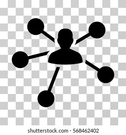 Person Relations icon. Vector illustration style is flat iconic symbol, black color, transparent background. Designed for web and software interfaces.